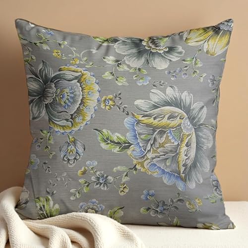 Decozen Fundas de almohada Paquete de 1 funda de cojín decorativa con estampado floral para decoración del hogar, sofá, silla, cama, sala de estar,