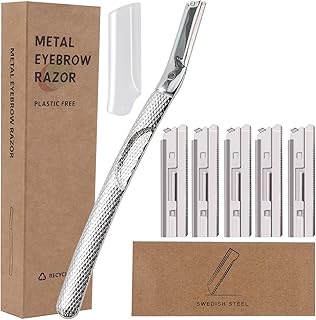 Dermaplaning Tool, Face Razors Eyebrow Razor, Exfoliating Face Razor, Face Razors for Women, Facial Razors for Women Face, Dermaplane Razor (Silver)