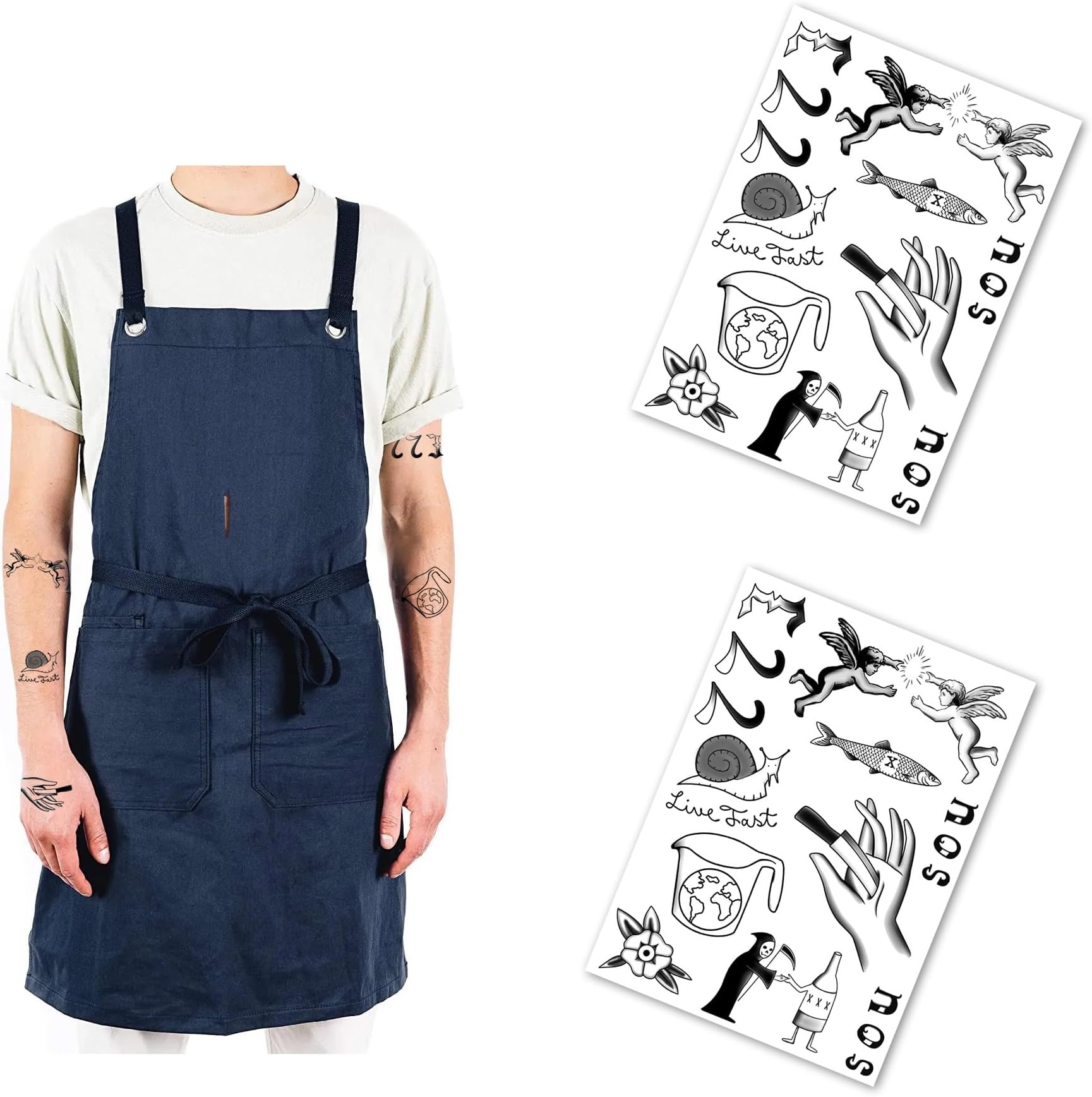 Carmy Carmine Inspired Temporary Tattoo Kit - TWO SETS Included - Perfect for Your Bear Themed Halloween Costume or Cosplay