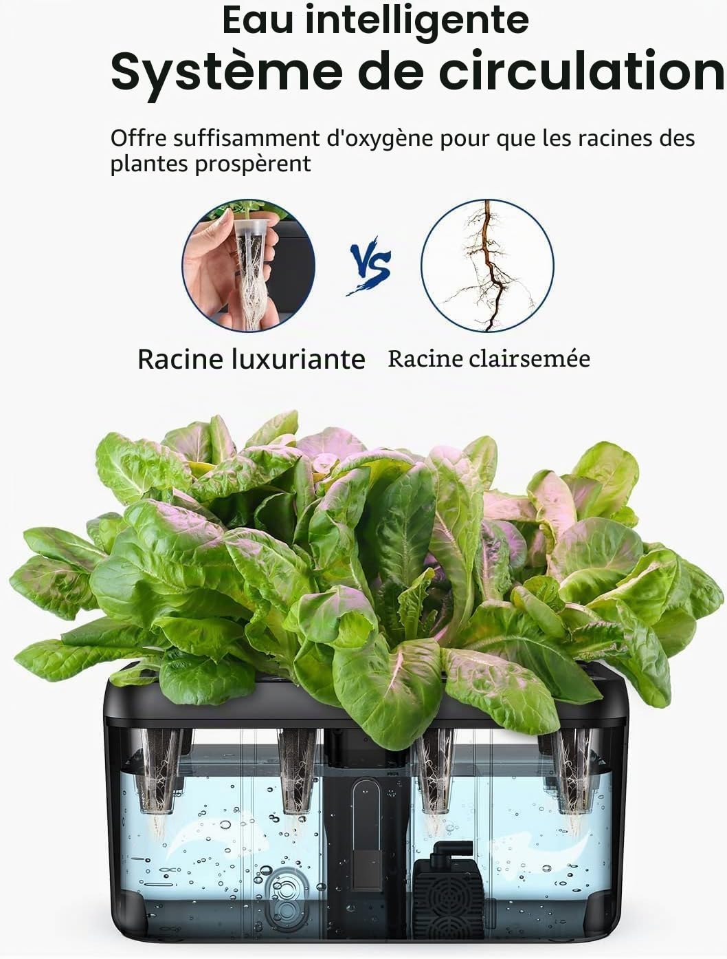 iDOO 8 Pods Potager Intérieur Hydroponique, Jardinière Intelligente avec Minuterie Automatique, Kit de Jardin d'Herbes Réglable en Hauteur