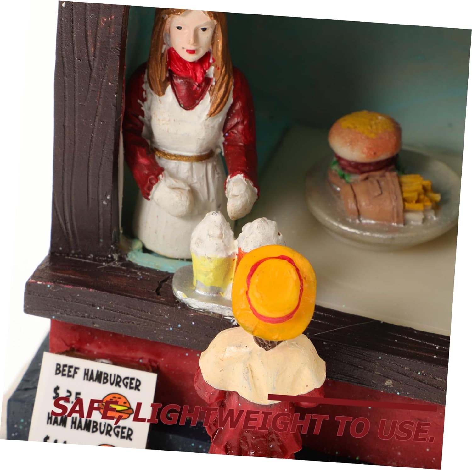 Cabilock Christmas Resin House Decoration Led Lighted Desktop Ornament for Holiday Home Decor Festive Miniature Villa Effects Battery Operated Christmas Village