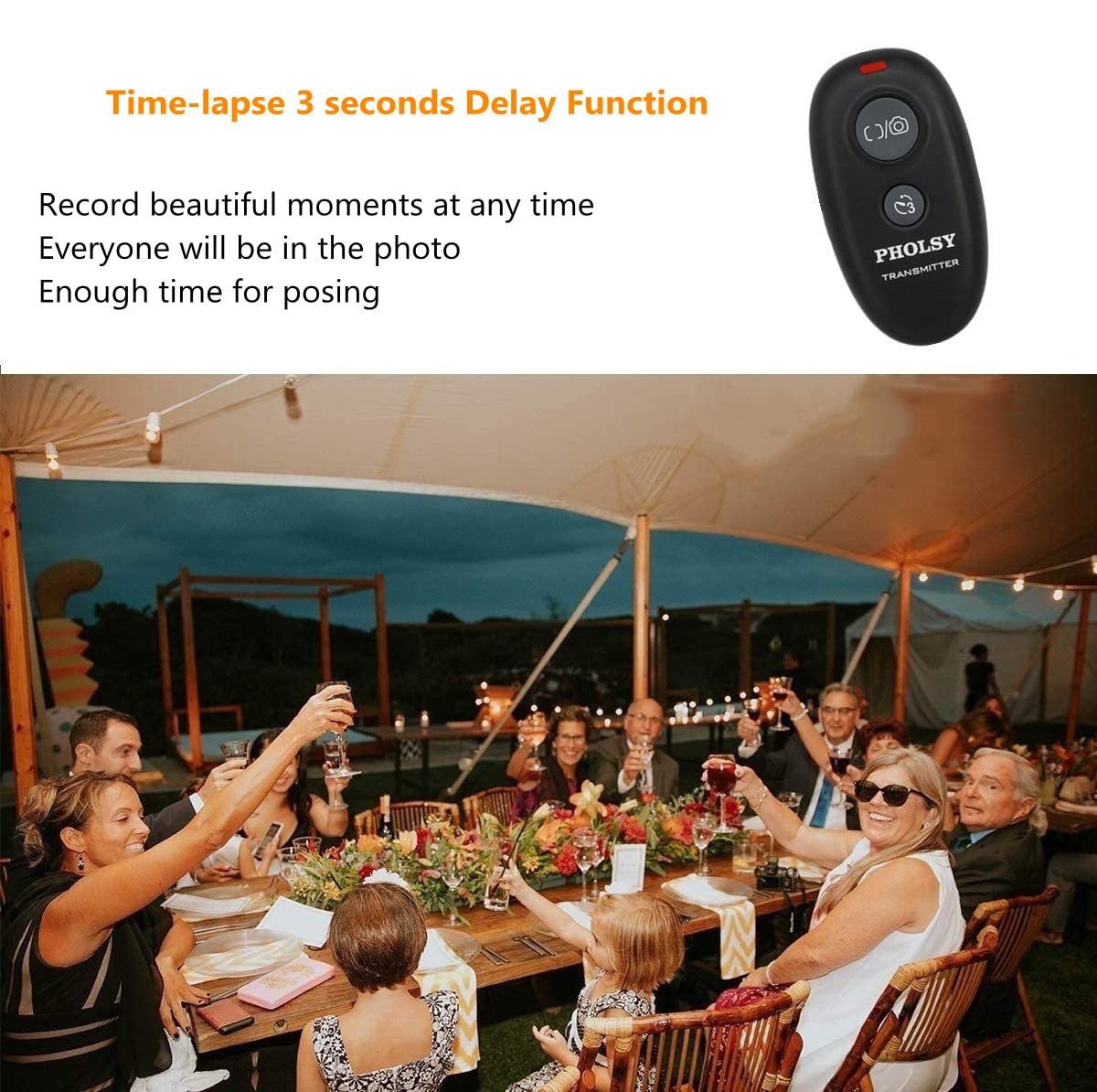 PHOLSY scatto remoto Fotocamere Telecomando Wireless con 2 cavi per Sony Alpha a1 a9 a7M4 a7M3 a7RM2 a7RM3 a6600 a6500 a6400 a6100 RX100M4 HX99 a68 a33 a35 a57 a65 a77 a99 a850