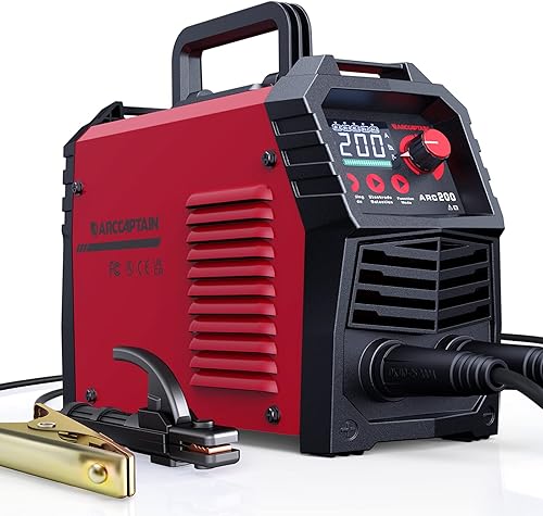 ARCCAPTAIN Soldador de palo, pantalla LED grande Máquina de soldadura TIG de 200 A ARCLift con control sinérgico, inversor IGBT de 110 V220 V