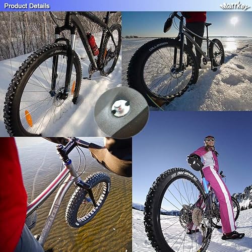 Miniatura 5 de Marrkey - Puntas de carburo de acero atornilladas, puntas de carburo antideslizante de seguridad pinchos para bicicleta gorda, motocicleta,