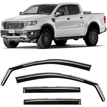 CLIM ART Wind Deflectors for/Compatible with Ford Ranger 11-22 - Channel Pack of 4