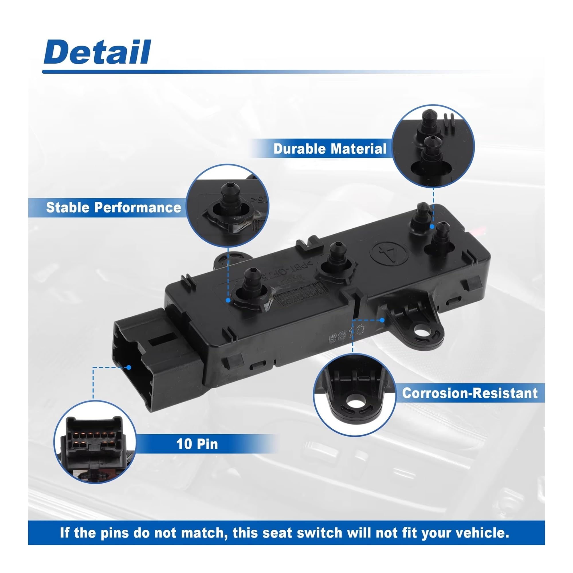 Interruptor ajuste asiento lateral Para Infiniti Q50 Q60 2017-2020