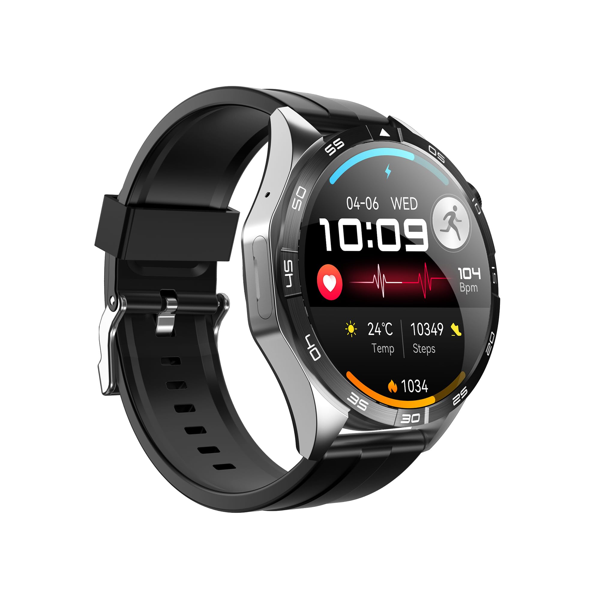VG52 PRO (2025) srebrny, zegarek zdrowotny, smartwatch z funkcją telefonii, wyświetlacz AMOLED, wszechstronny, najlepszy model
