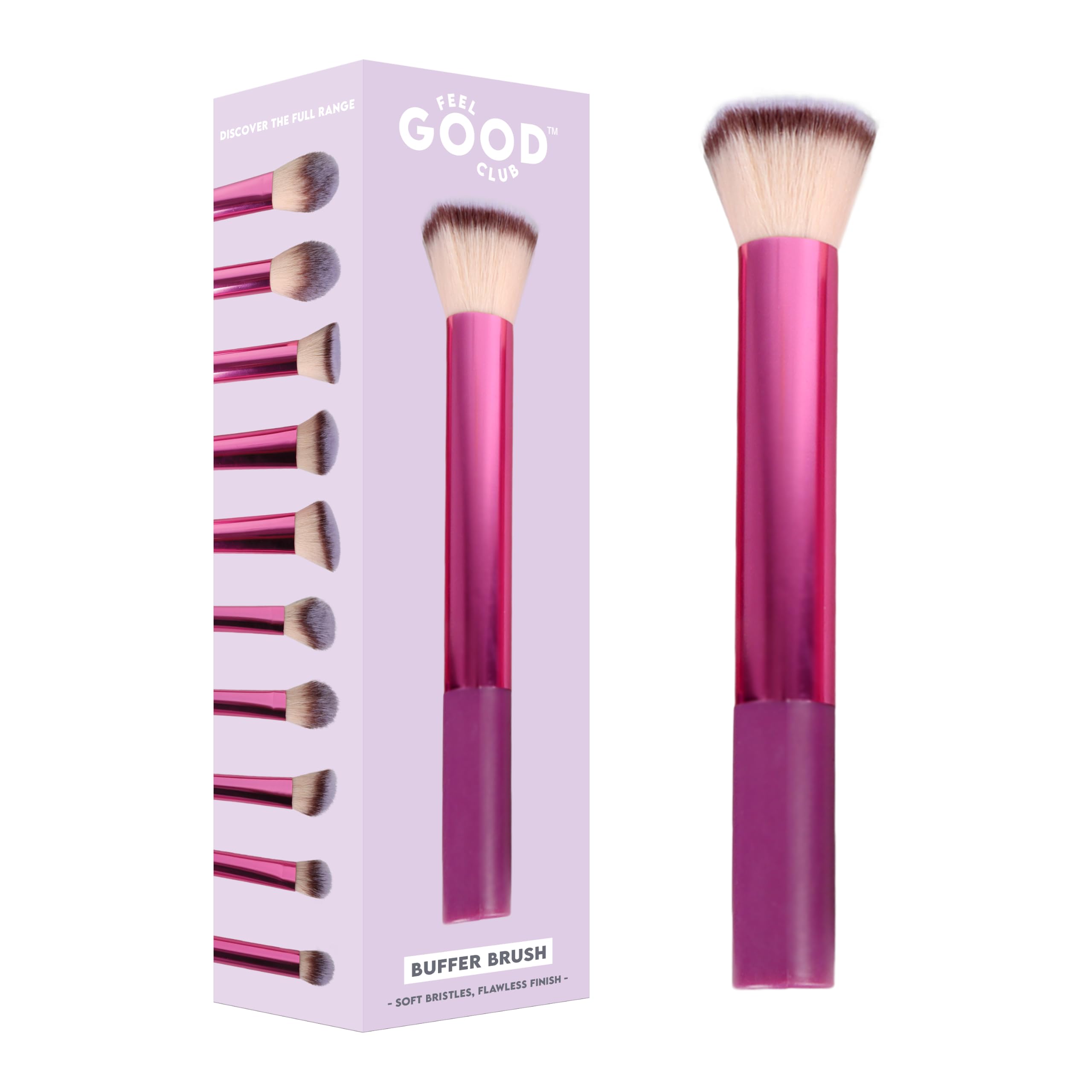 Feel Good Club Buffer Brush 1 Pc | Soft Dense Bristles For Applying & Blending Foundation, Concealer, Powder, Face & Body Makeup | Lightweight Handle-picture-29