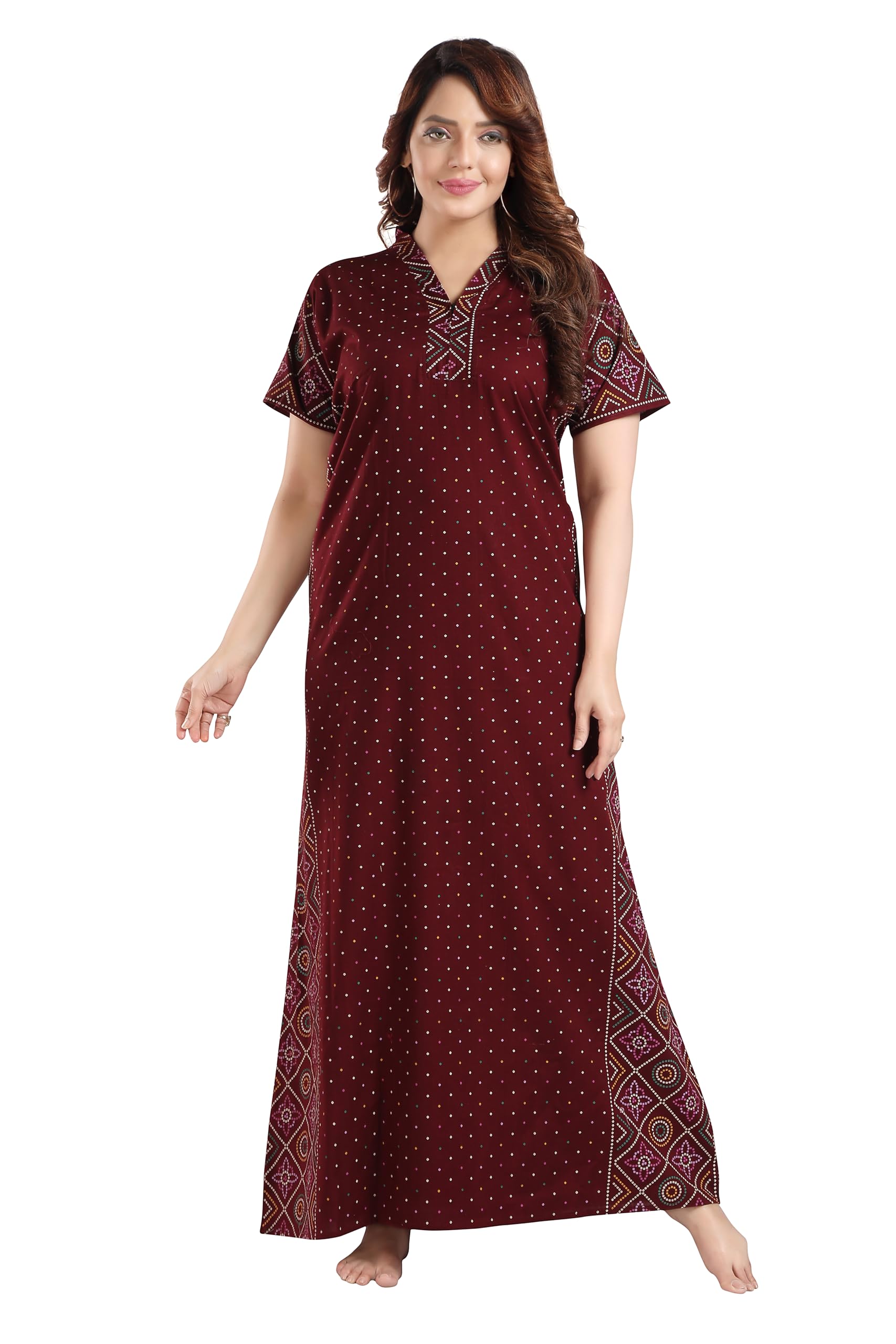 Printed Pure Cotton Nighty(051)-image-19