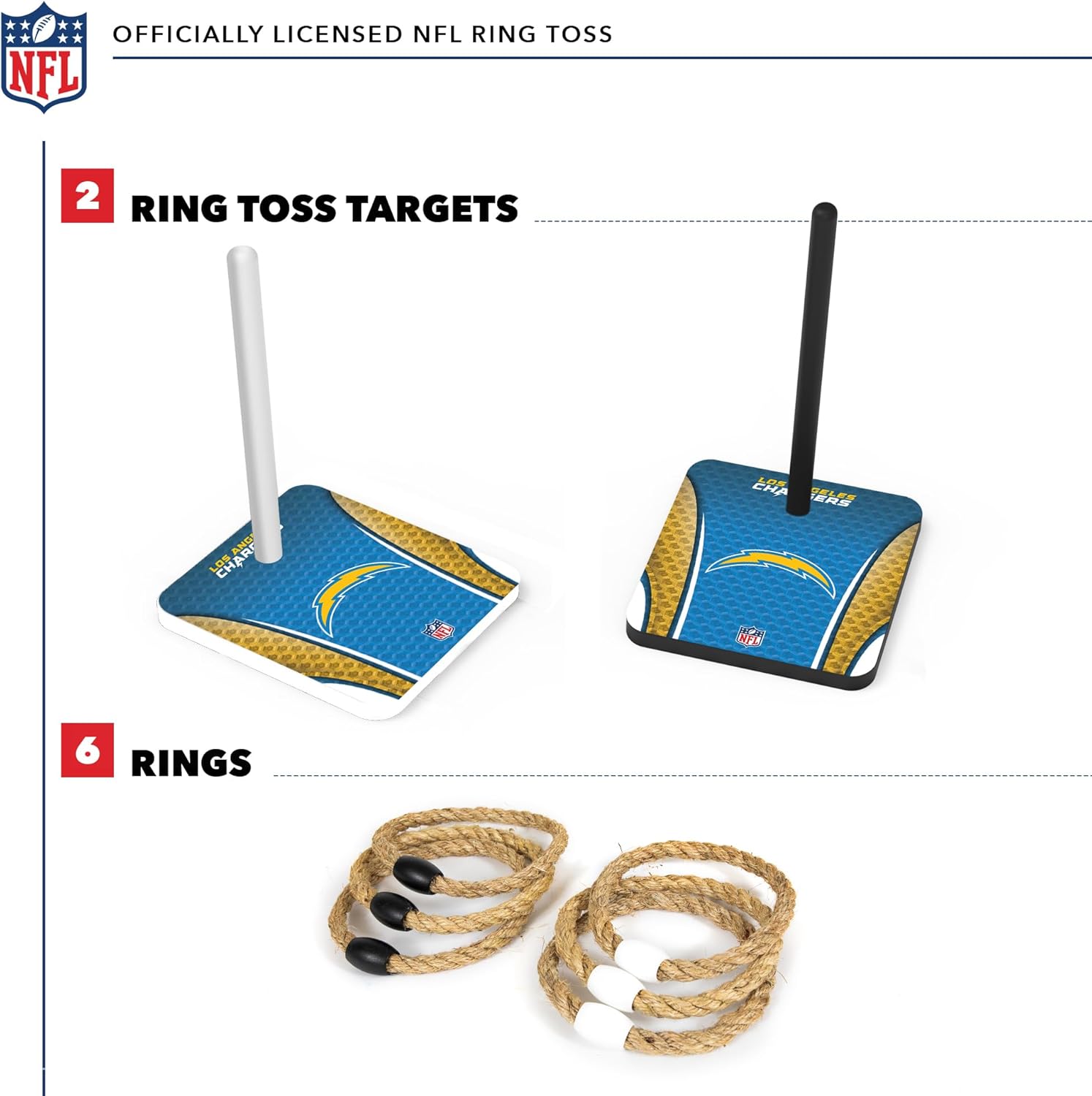 Wild Sports NFL Quoits Set with Direct Print HD Team Graphics – Tailgate Ring Toss Game – Great Gift for Any Football Fan! Ring Toss Family Outdoor Games for The Beach, BBQ, or Tailgate Party