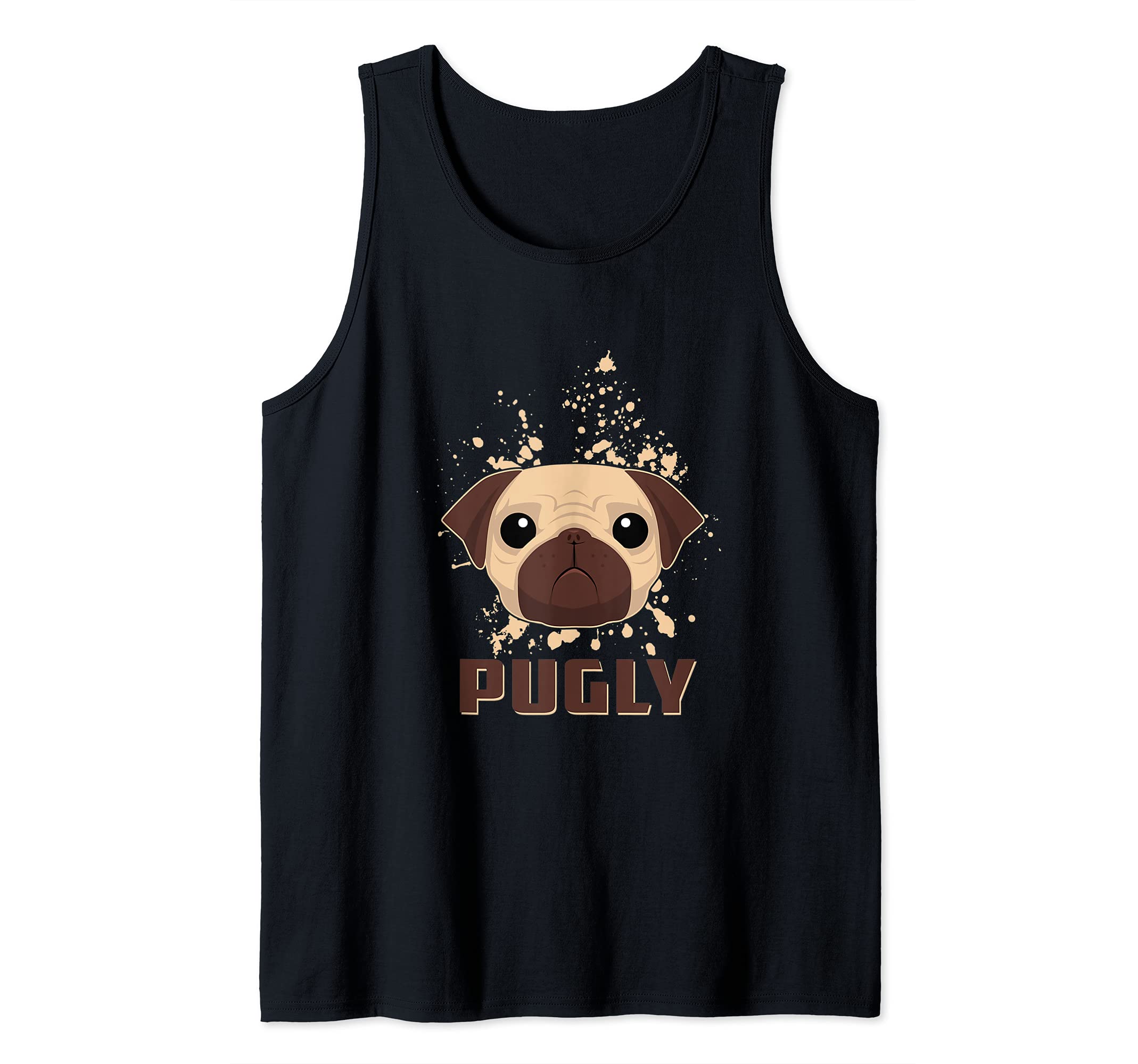Pugly Pug Pet Animal Puppy Paws Dog Breed Pup Bone Dogs Paw Tank Top, Black