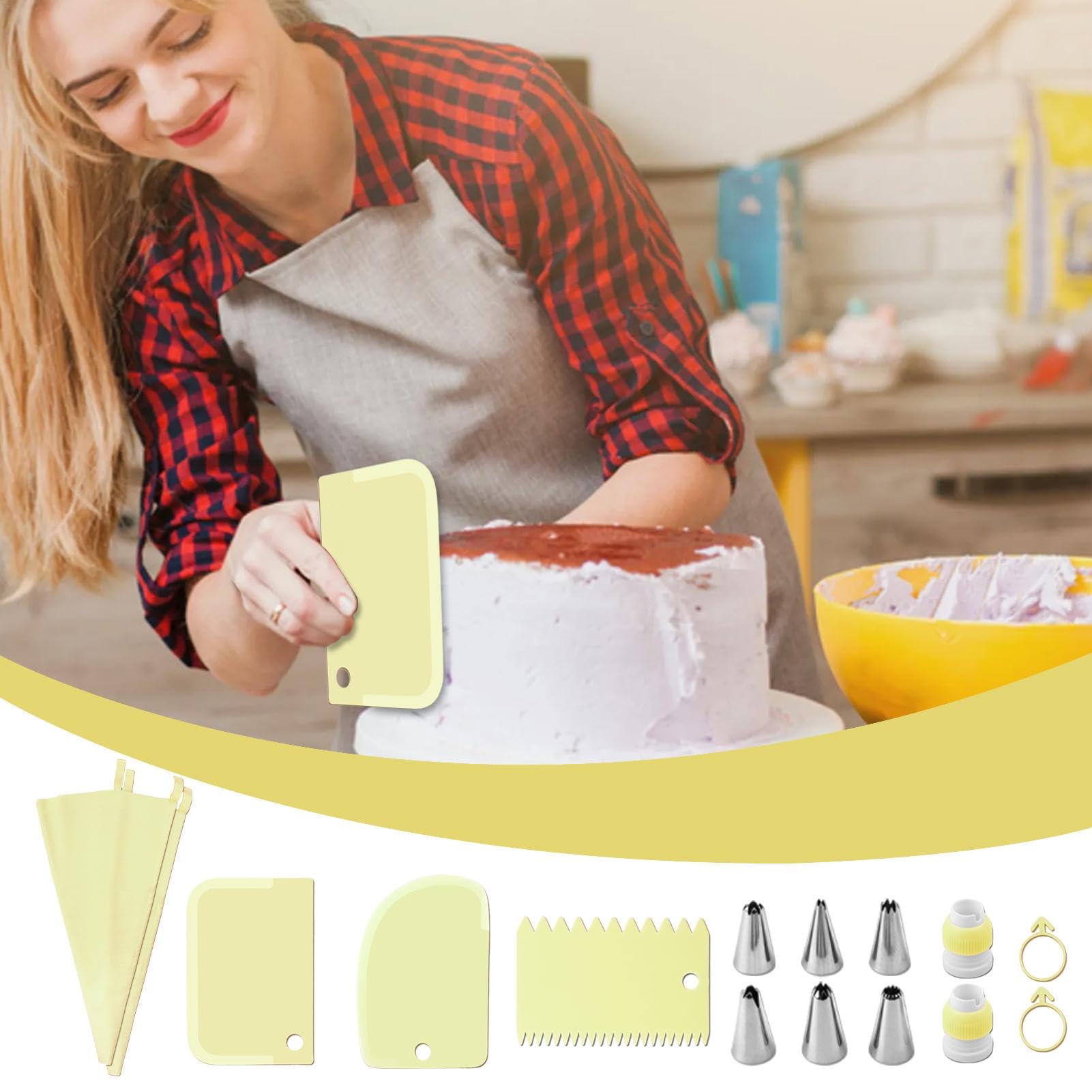 Spritzbeutel und Spritztüllen, 15 Stück, wiederverwendbar, sicher und | leicht zu reinigen, Spritztüllen-Set für Dekorationen