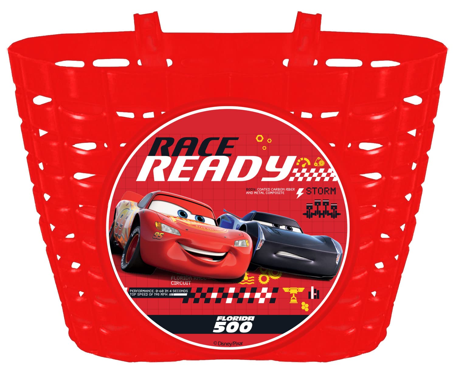 Disney Chłopcy Cars kosz rowerowy, wielokolorowy, wymiary szer./głęb./wys.: ok. 20 x 14 x 14 cm