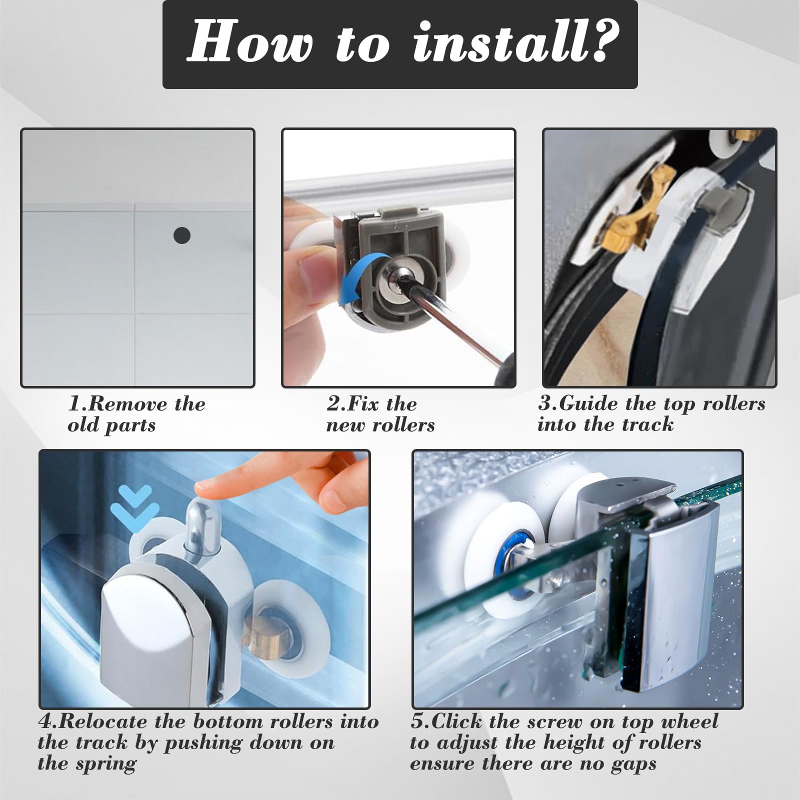 8 Pcs Shower Door Rollers - Image 3