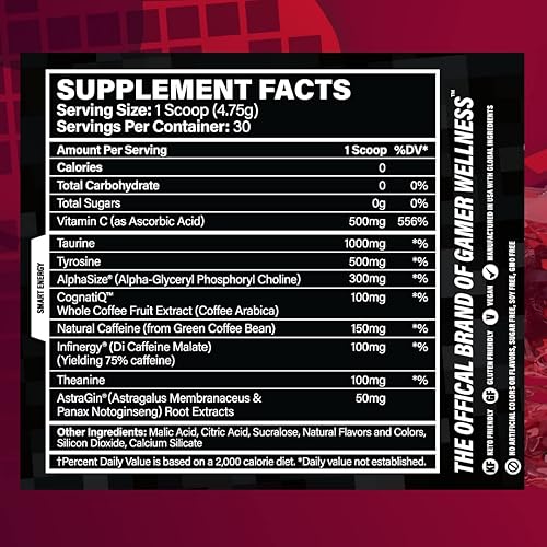 Miniatura 4 de GLYTCH Suplementos energéticos para juegos bomba de cereza