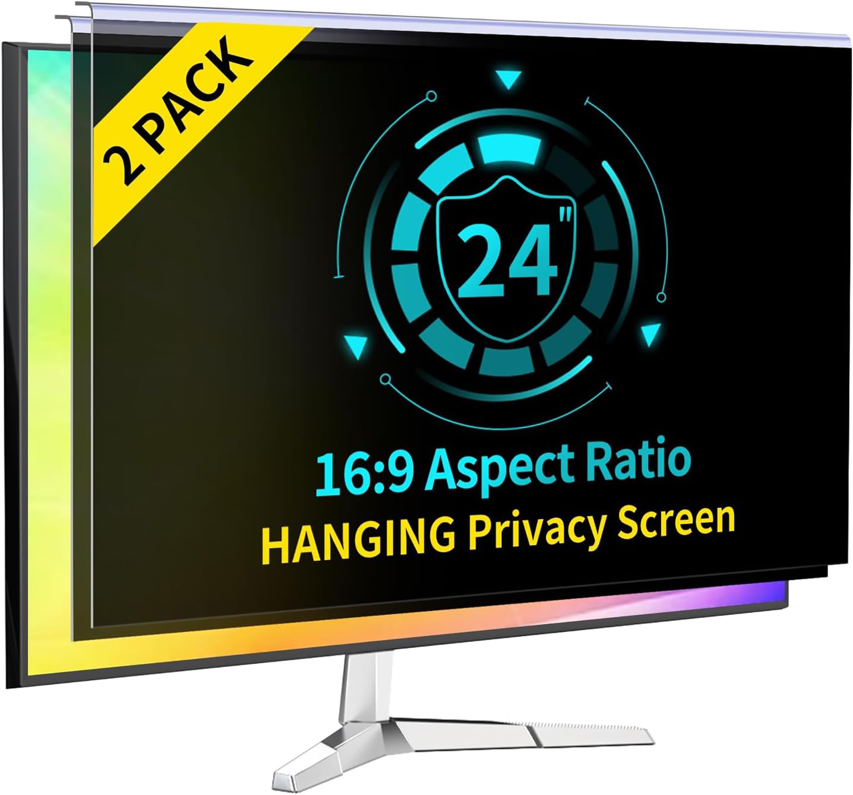 Confezione da 2 filtri per schermo privacy da 64 pollici, per monitor widescreen 16:9, protezione dello schermo antiriflesso e luce blu