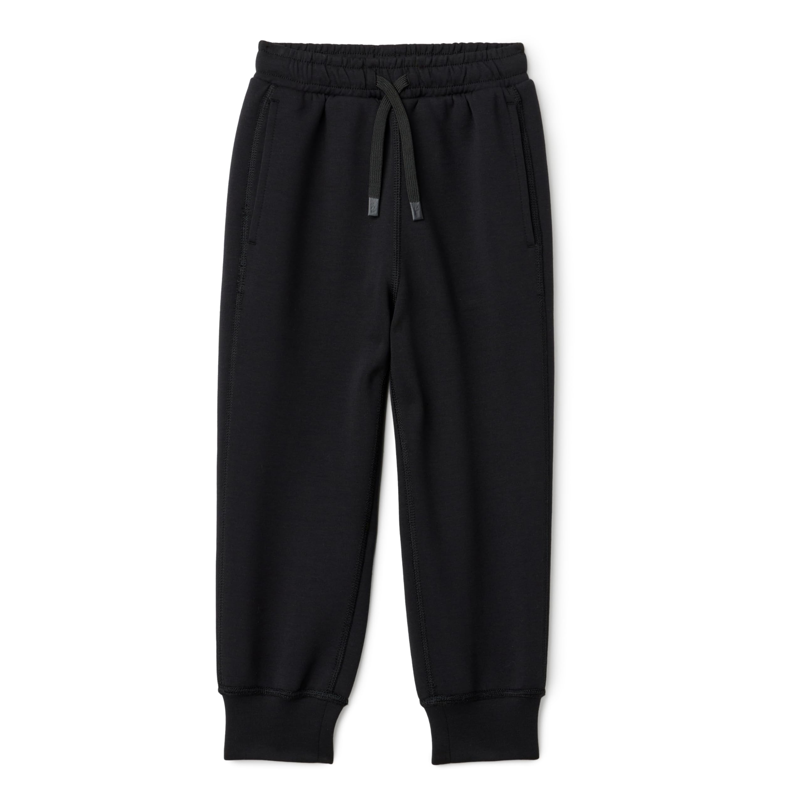 Amazon Essentials Boys' Athletic Regular Fit Workout Jogger Sweatpants with Pockets, Black, Medium