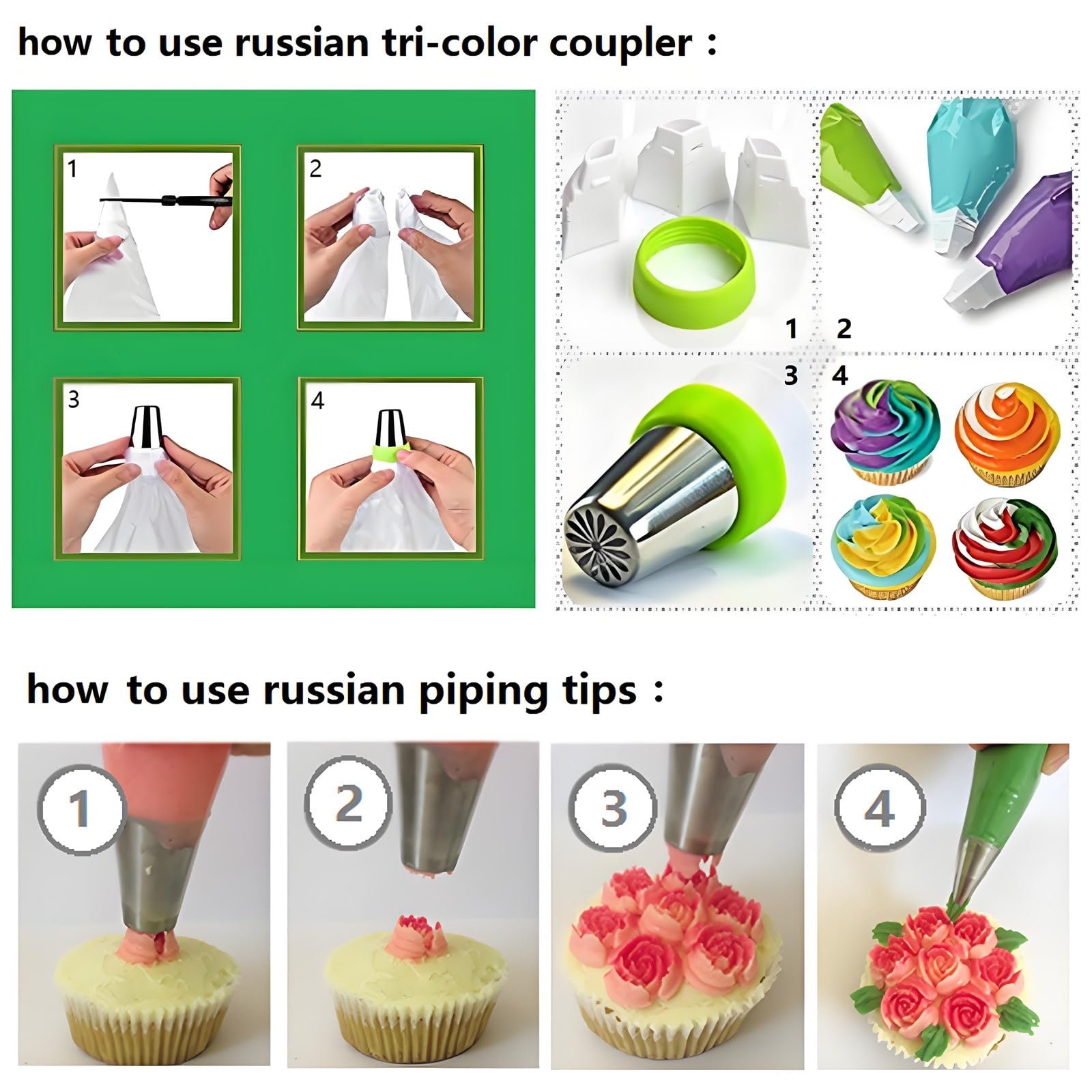 Amazon | YOQXHY ロシアンパイピングチップ193個セット、番号付き