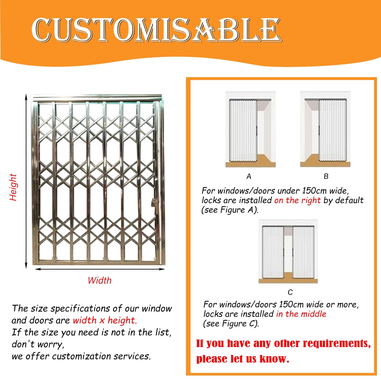 Rejilla de seguridad retráctil para ventana, ventana plegable a prueba de ladrones para mayor seguridad, ideal para niños y mascotas, adecuada para puertas de patio
