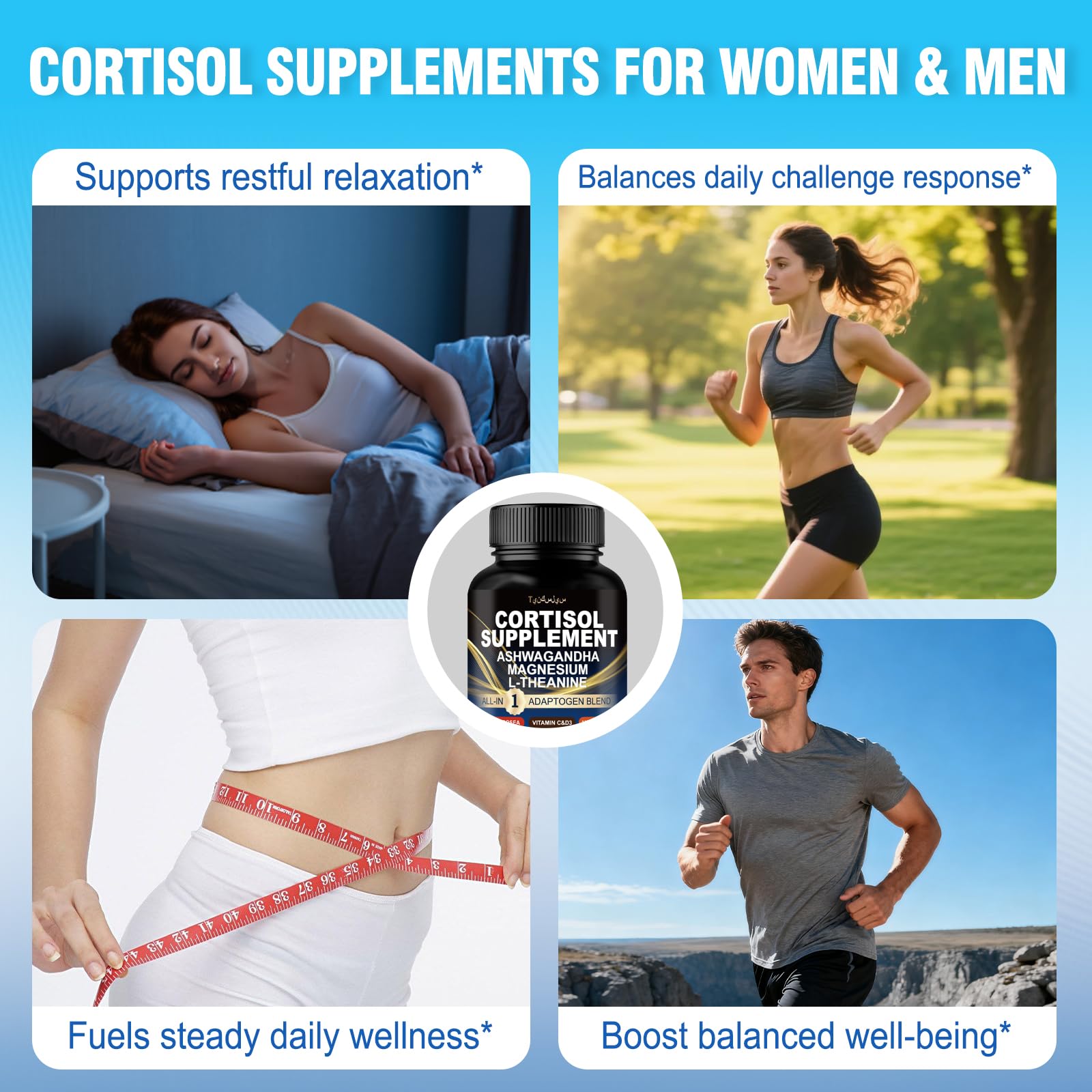 Cortisol Supplements for Women and Men - 16-in-1 Natural Cortisol Reducer with Magnesium, Ashwagandha & L-Theanine Blend, Stress Relief, Sleep Support & Daily Energy- Non-GMO Vegan — Amazon image 4