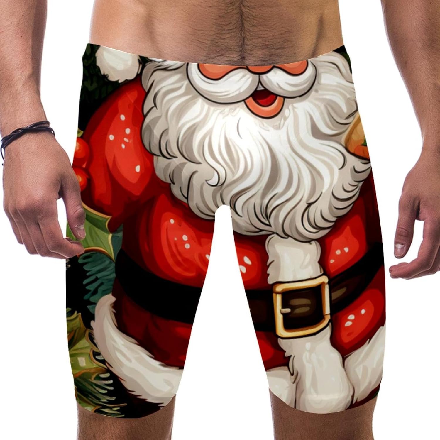 Christmas Elements Jammers for Men, Size S to 3XL Swim Jammer Swimsuit for Practice and Competition Swimming