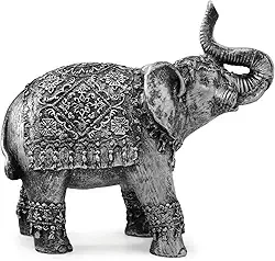 Genérico Elefante Indiano Enfeite Sorte Sabedoria Amor Resina 21 cm