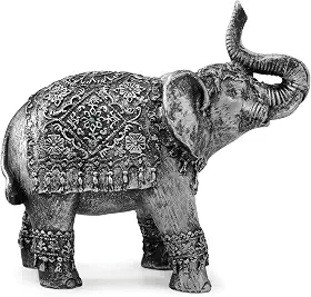 Genérico Elefante Indiano Enfeite Sorte Sabedoria Amor Resina 21 cm