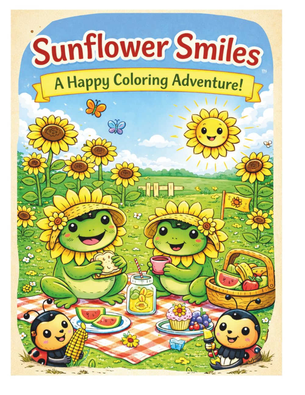 Sunflower Smiles: A Happy Coloring Adventure