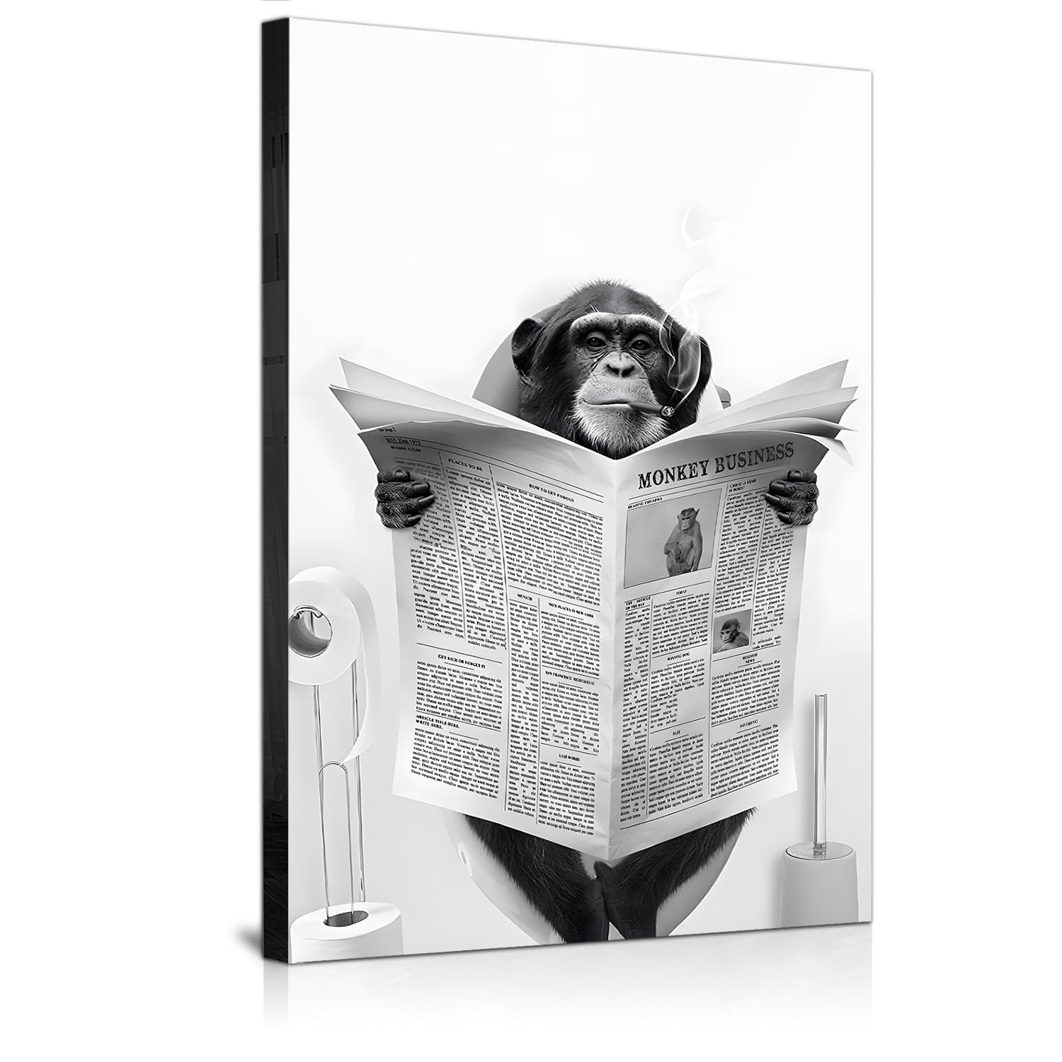 JNAOZI Bathroom Black and White Canvas Painting, Black White Vintage Canvas Pictures