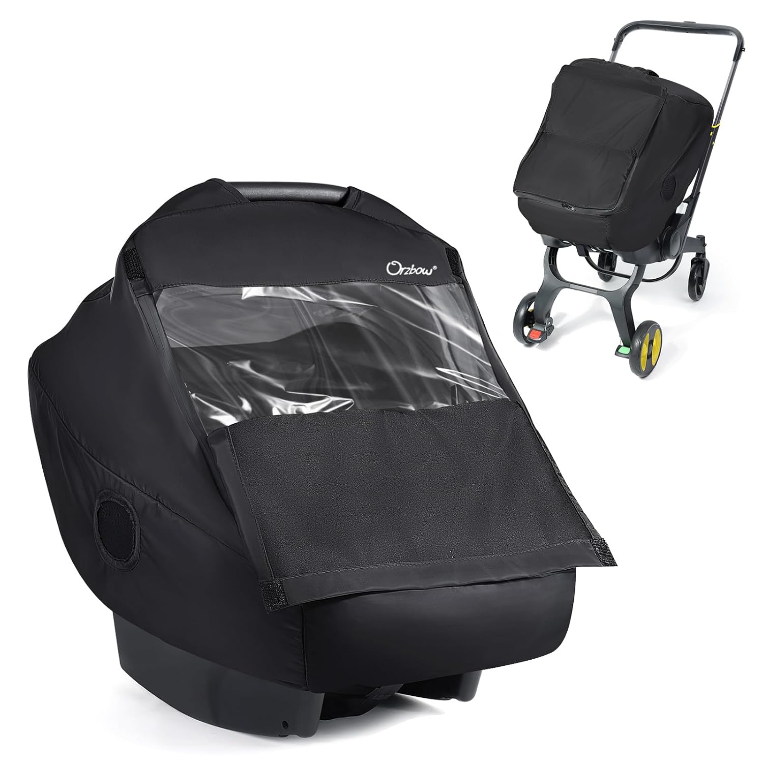 Winter Baby Carseat Cover with Clear Peep Window, Universal Car Seat Rain Cover with Zipper Door and Side Ventilation, All-Round Snow, Wind & Rain Canopy Waterproof Cover, Machine Washable, Black Winter Baby Carseat Cover with Clear Peep Window, Universal Car Seat Rain Cover with Zipper Door and Side Ventilation, All-Round Snow, Wind & Rain Canopy Waterproof Cover, Machine Washable, Black