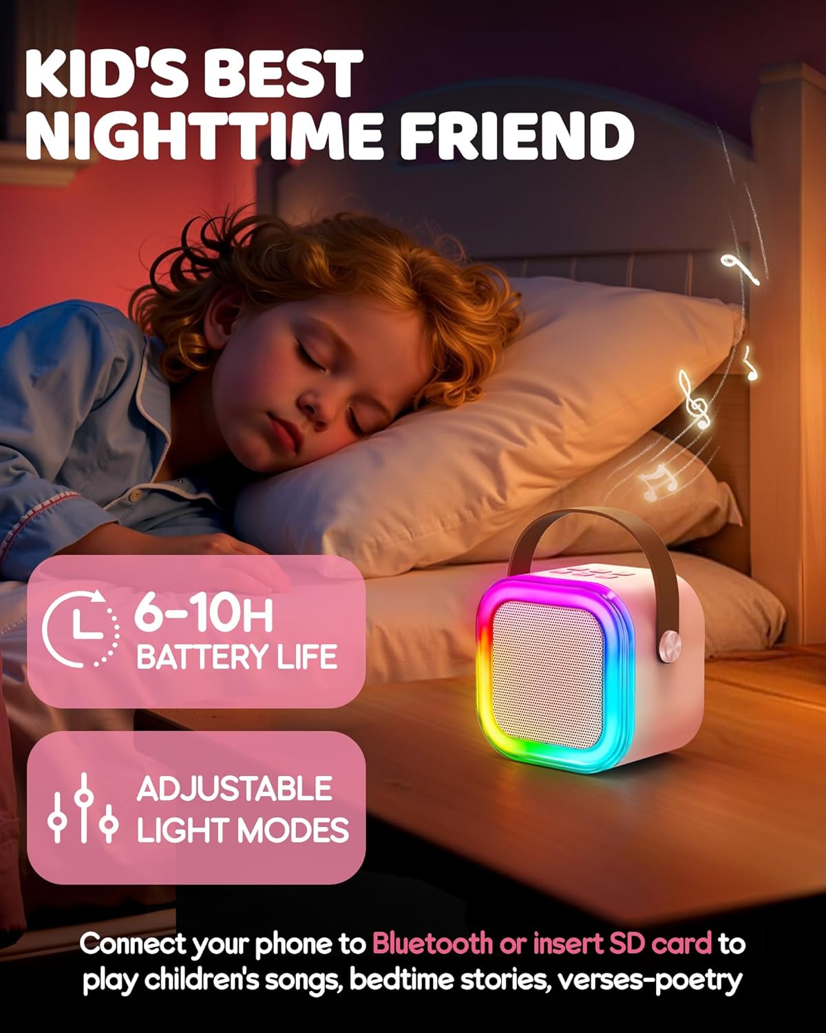 Mini Karaoke Machine for Kids, 2026 TOP Toys Birthday Gifts Ideas for Girls Ages 4, 5, 6, 7, 8, 9, 10, 12+ Years Old, Portable MP3 Player with 3 Wireless Mics for Family Home Party - Image 9