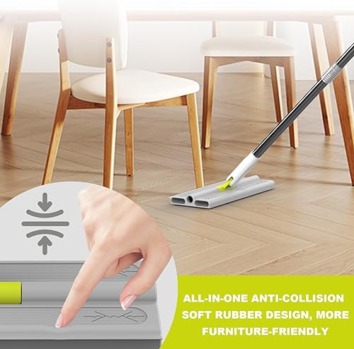 Miniatura 3 de Trapeador de polvo para limpieza de suelos, microfibra para madera dura, laminado, azulejos, mango de acero inoxidable, reutilizable, uso seco y