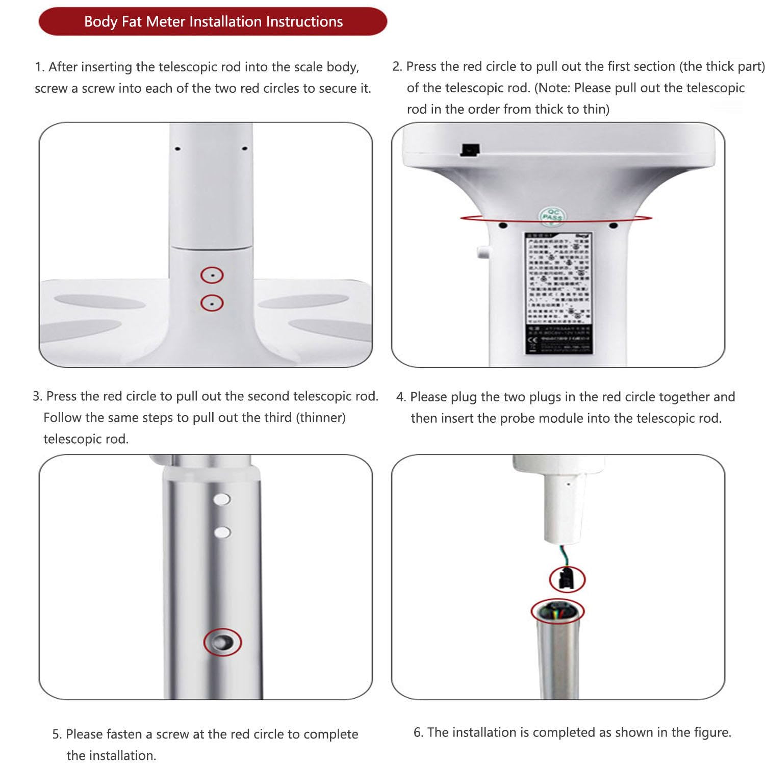 Pèse Personne Impédancemètre,Balance Santé Numérique Capacité électronique Balance Médicale Taille Et De Poids, avec Toise: 5-200 Kg/80-195 Cm