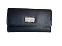 Women's Zipped Wallet with Multiple Compartments, Black, Taille unique, American