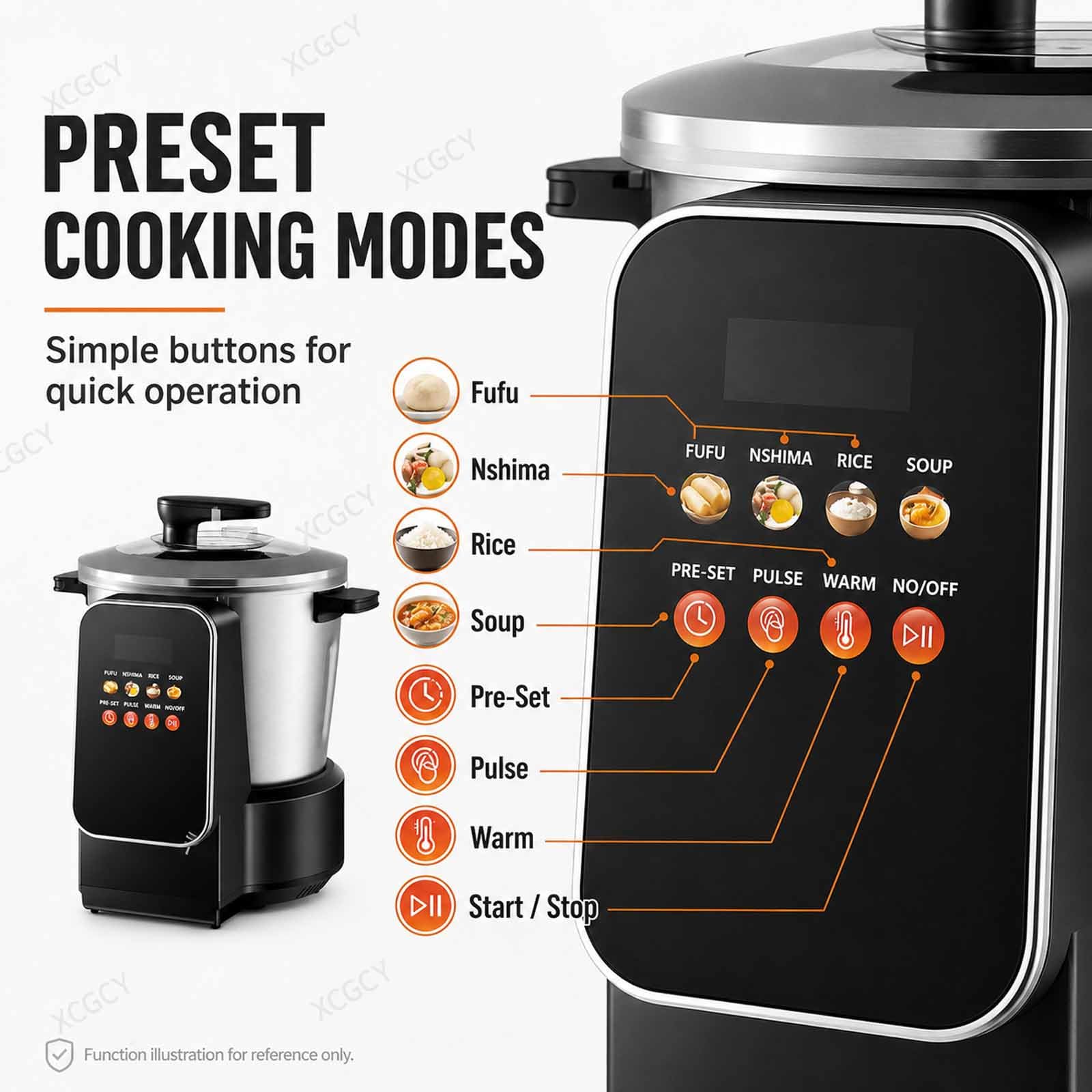 Máquina Automática Inteligente para Preparar Alimentos, De Acero Inoxidable De 900 W para Machacar Ñame, 6 L con Pantalla Táctil Led Y Olla Mezcladora para Fufu, Banku, Nshima, Sopa Y Puré De