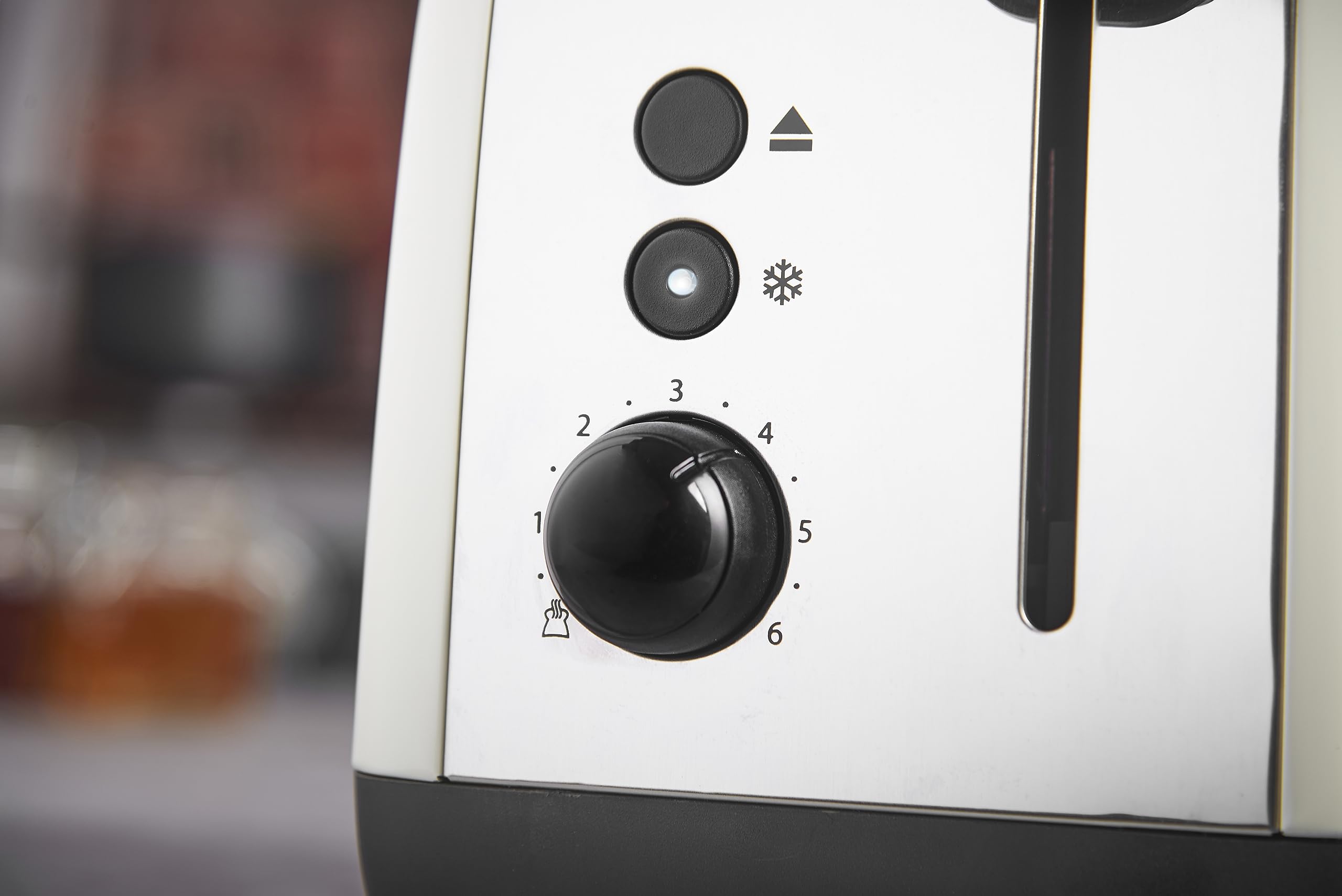 Russell Hobbs Toaster [für 2 Scheiben] Colours Plus Edelstahl Creme (extra breite Toastschlitze, inkl. Brötchenaufsatz, 6 Bräunungsstufen + Auftaufunktion, Lift & Look-Funktion, 1600W) 26551-56