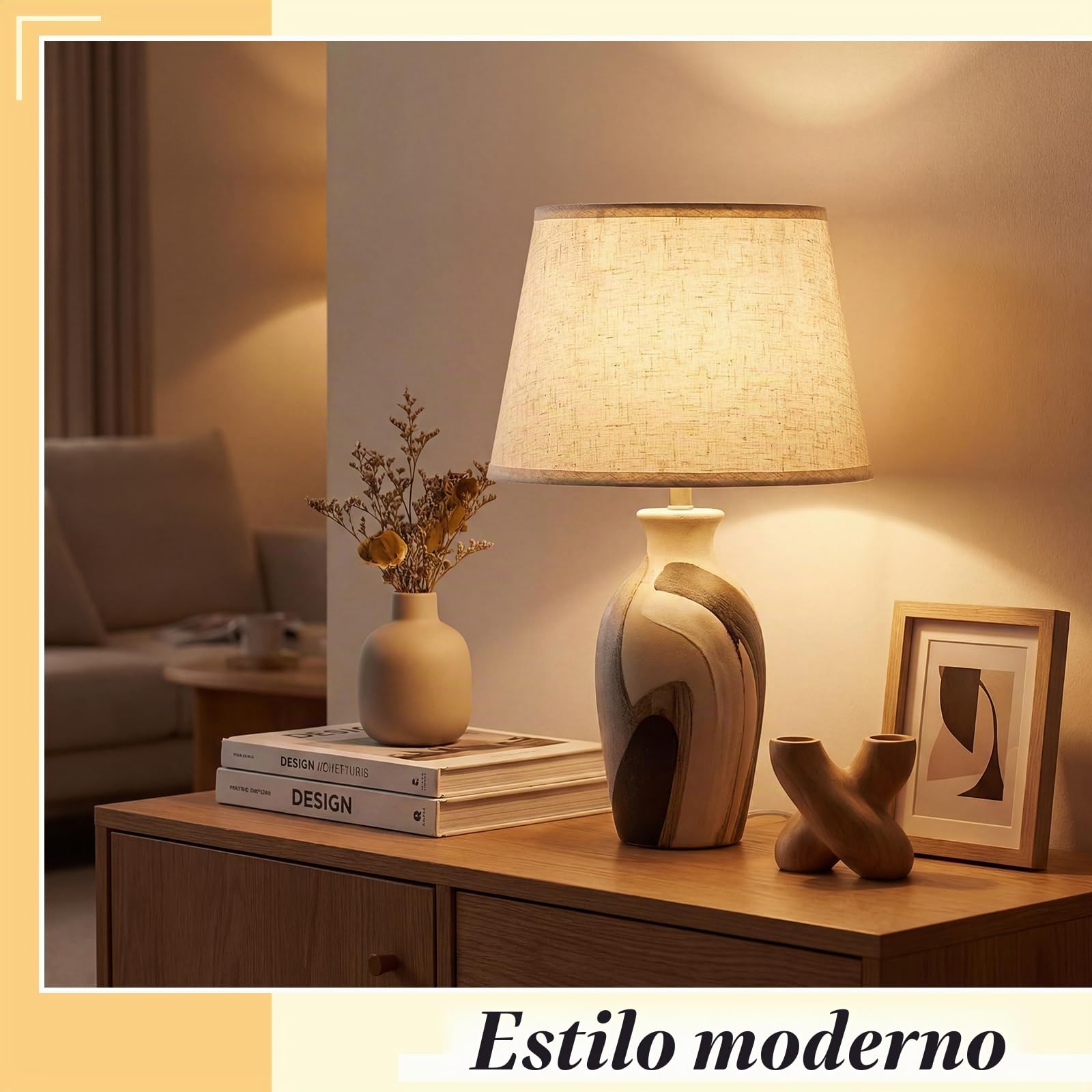 Weewooday 2 Piezas Pantallas de Tela con Anillo Adaptador de E27 a E14 22 x 20 x 30 cm Pantallas Cónicas de Lino para Lámparas de Mesa, de Pared, de Noche y de Pie (Beige)