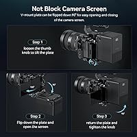Vista 5 de SMALLRIG Placa de batería plegable de montaje en V, sin herramientas, solución de montaje todo en uno para cámaras sin espejo/DSLR, con placa
