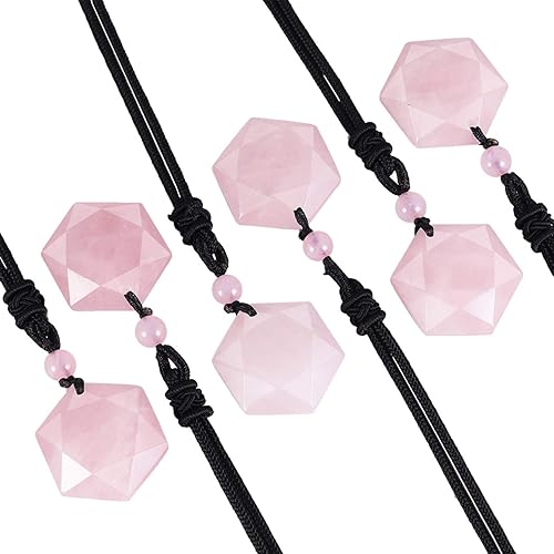 Miniatura 3 de Nupuyai - Collar con colgante hexagonal de estrella de David para mujeres y hombres, colgante de piedra de amuleto de cristal curativo con cordón