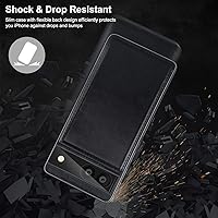 Vista 5 de Bizzib para Google Pixel 6A Funda de cuero tipo cartera con tarjetero, cubierta tipo libro con pata de pie, cierre magnético, funda protectora a