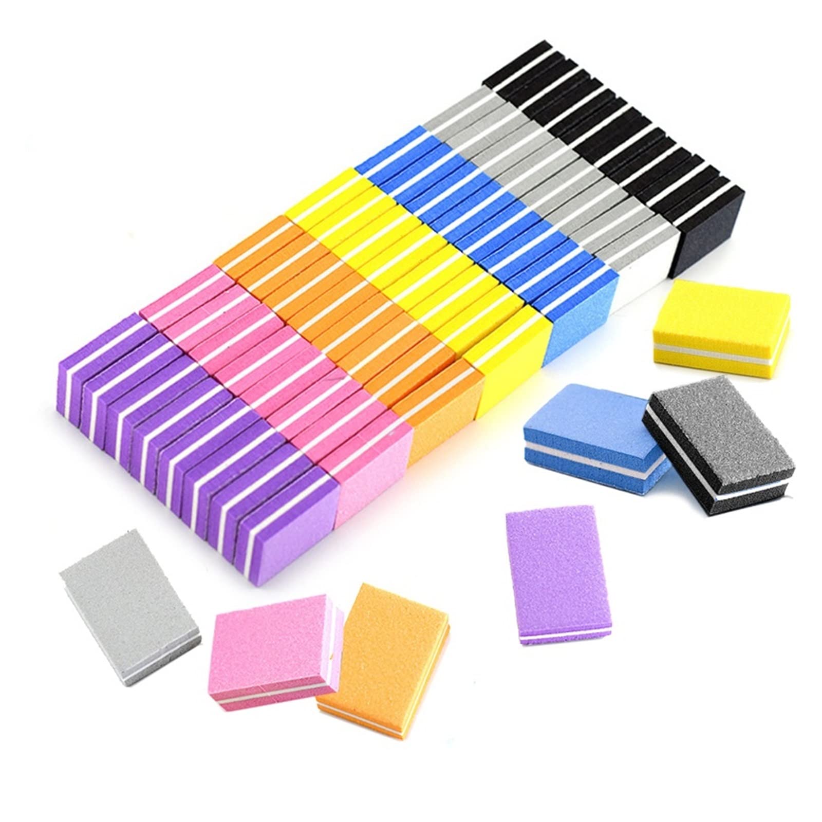 le unghie lucidano il blocco di buffer, Lima for unghie abrasiva Blocco Buffer Multicolore 3,5x2,5x1,1cm 100 pezzi(Grijs)