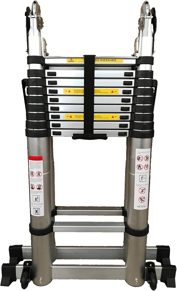 Fkstyle アルミはしご スーパーラダー 梯子 軽量 ラダー コンパクト 持ち運び 脚立 伸縮梯子 はしご兼用脚立 折り畳み アルミ製 3.8m/5m/6.2m/8m 全4種 (8m)