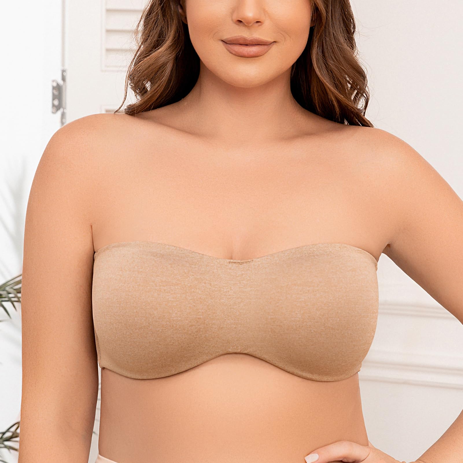 MELENECA Women's Strapless Minimizer Multiway for Large Bust Unlined Seemless Underwire Bandeau Bra — view 6