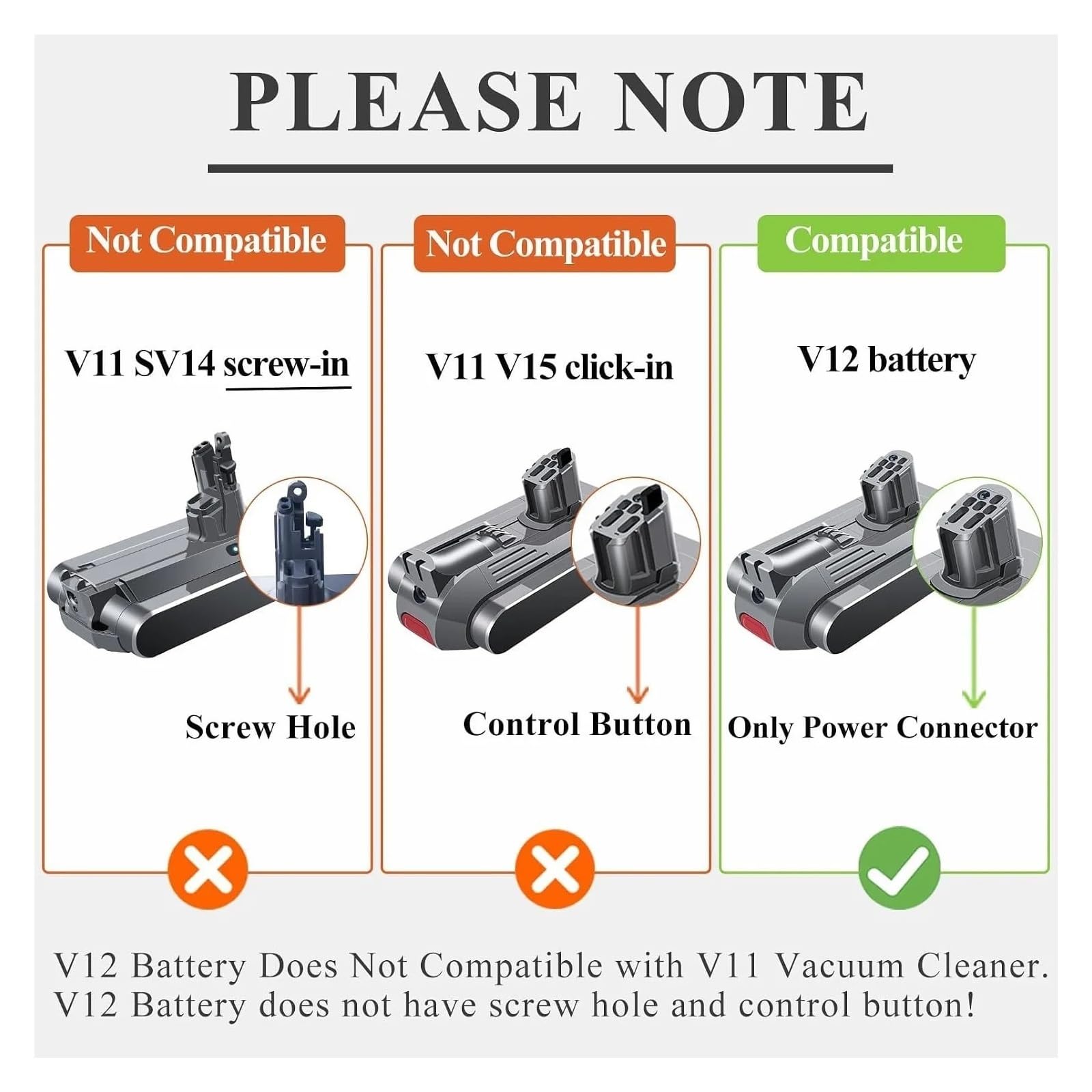 Batteria for spazzatrice portatile, compatibile con Dyson, serie V12 | Batteria sostitutiva for aspirapolvere senza fili, batteria for aspirapolvere portatile(2PCS V12 6000mAh)
