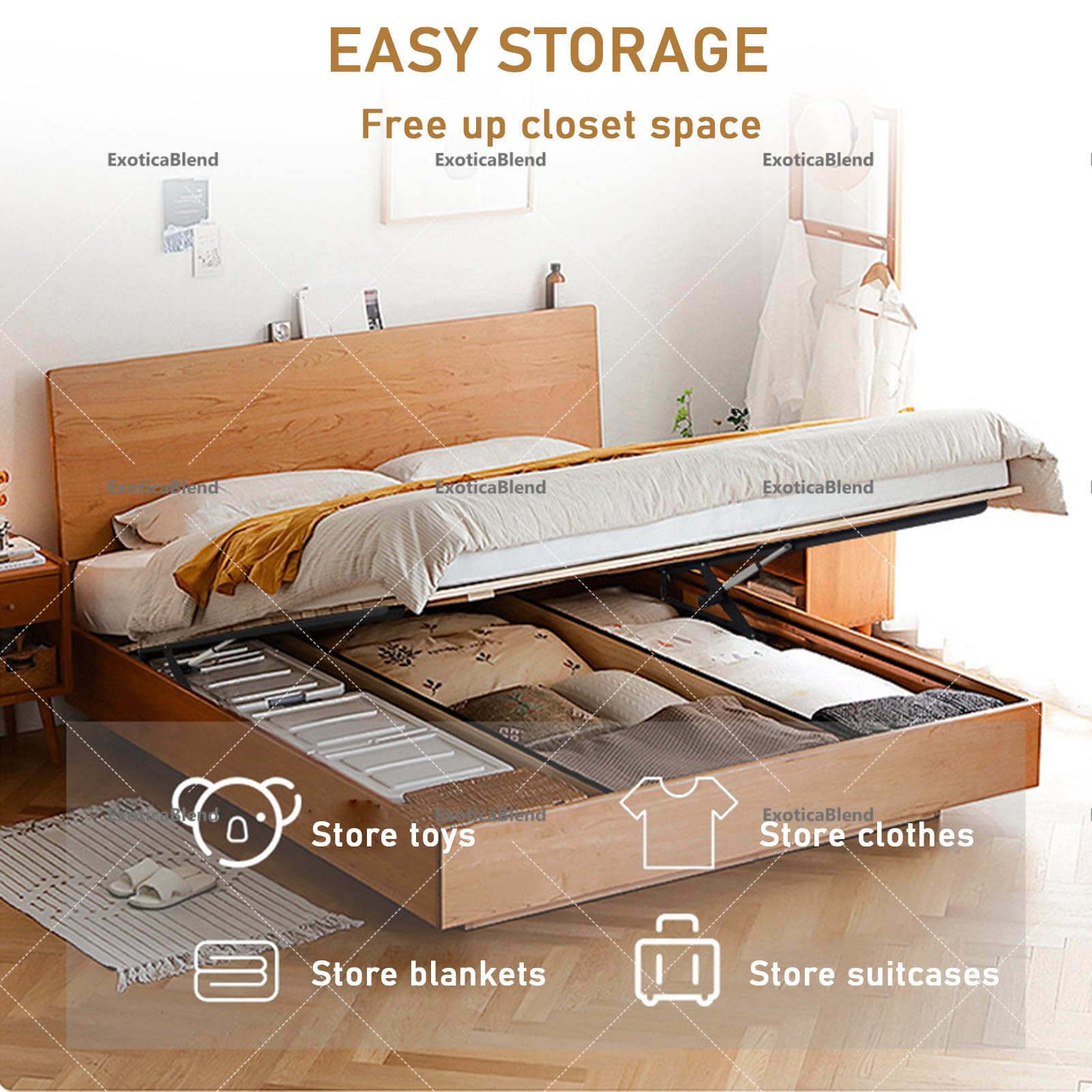 Meccanismo di Sollevamento Elettrico per Letto con Telecomando, Capacità di Carico 600 Kg, Cerniera di Supporto, Kit di Sollevamento per Letto Contenitore e Base divano a Molle Black-150cm