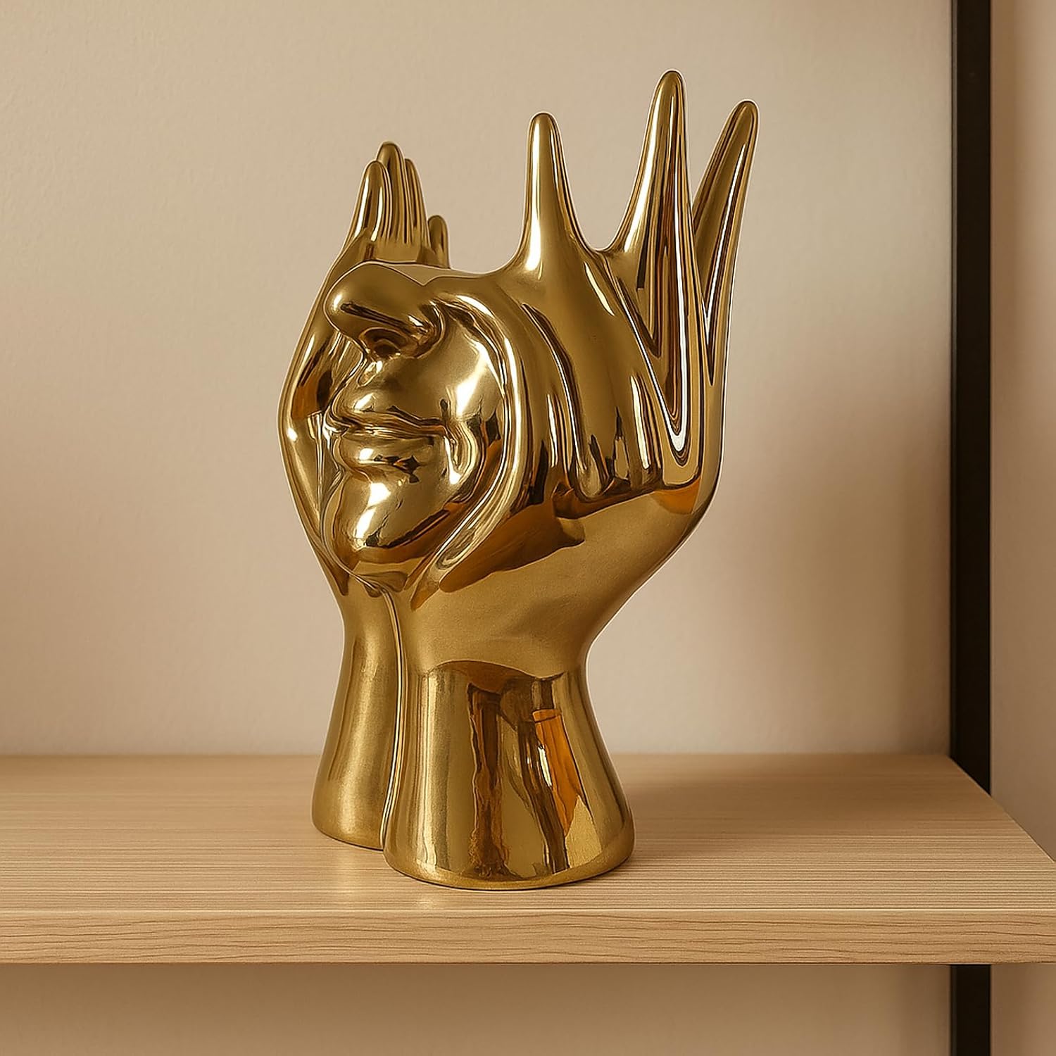 Face Vase Unique Ceramic Vase for Room,Office,Home Decor,Gold,Set