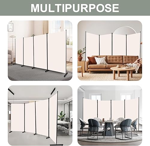 Miniatura 55 de Divisor de habitación plegable con ruedas, divisor de 6 pies de alto para separación de habitaciones, divisores y divisores móviles de habitación,