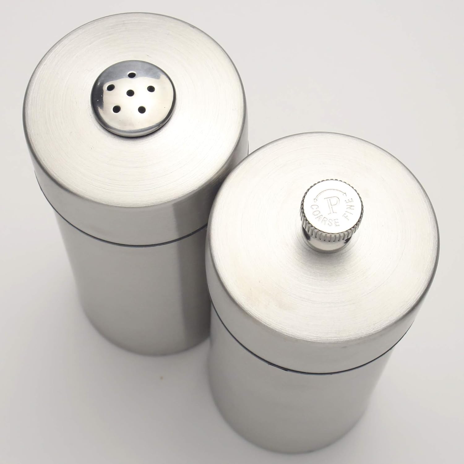 Chef Specialties 5.5 Inch Futura Stainless Pepper Mill and Salt Shaker Set