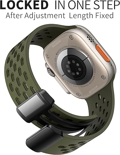 Miniatura 2 de Correa deportiva magnética antisudor para Apple Watch, correas de silicona impermeable y transpirable. Para compatible con iWatch Ultra SE Series