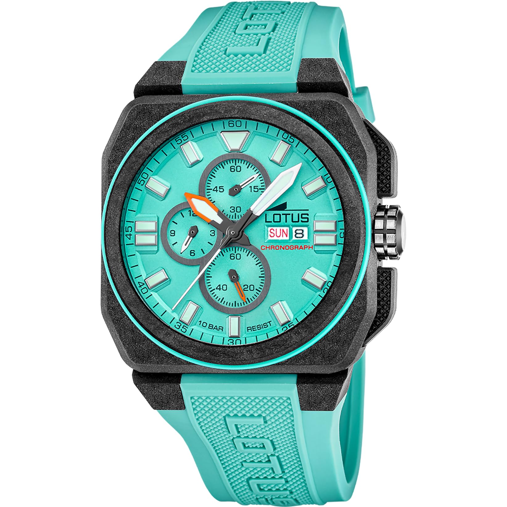 Lotus 18976/5 Mens Carbon Fiber Chronograph Watch with Leather Strap
